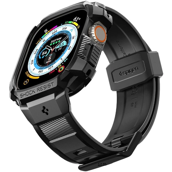 Spigen Rugged Armor Pro remienok s puzdrom Apple Watch Ultra 3/2/1 (49mm) čierny - Puzdra - Hlavný obrázok