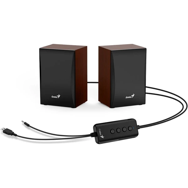 Genius SP-HF380BT bezdrôtové reproduktory 2.0 čierne/hnedé - Reproduktory - Obrázok GTMK300401