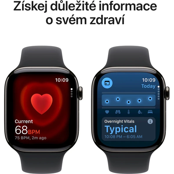 Apple Watch Series 11 Cellular (46mm) Bridlicovo šedý titán s čiernym športovým remienkom M/L - Inteligentné hodinky - Obrázok GURH000K01