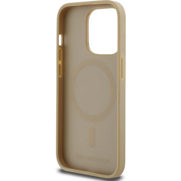 Karl Lagerfeld PU Karl Heads Pattern Magsafe zadný kryt iPhone 14 Pro Max béžový - Puzdra - Obrázok GVO5000J01