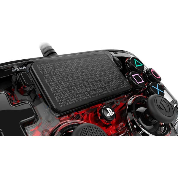 Nacon Gamepad Compact Controller Clear Red (PS4) - Herné ovládače - Obrázok GVOH100201