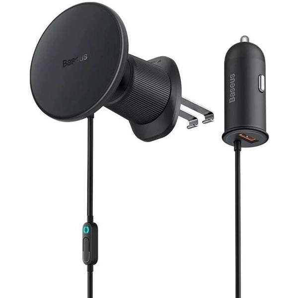 Baseus Magnetický držiak do ventilačnej mriežky s nabíjačkou USB-A 15W+25W čierny - Držiaky - Hlavný obrázok