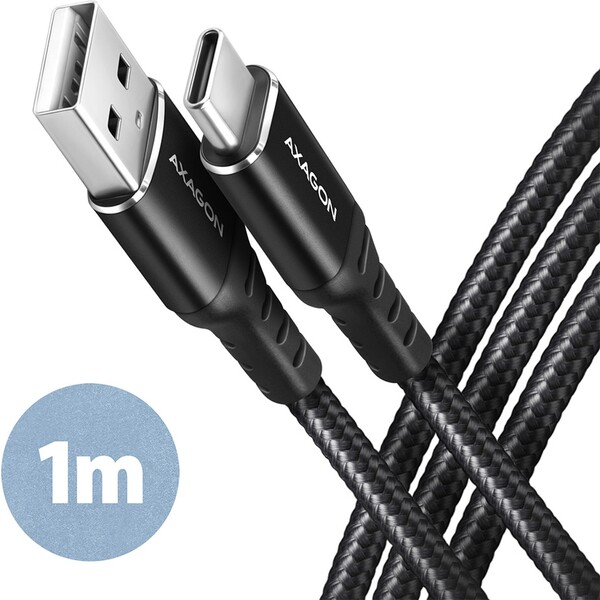 AXAGON BUCM-AM10AB kábel USB-C - USB-A 1m čierny