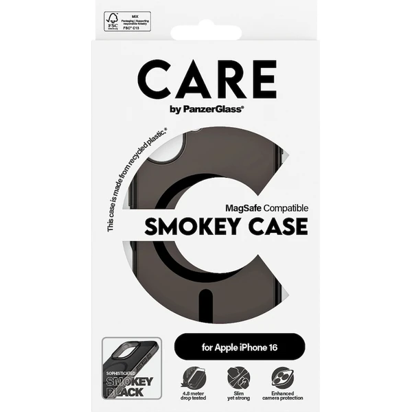 PanzerGlass® CARE kryt Apple iPhone 16 MagSafe Smokey dymový/čierny - Puzdra - Obrázok H108000P01