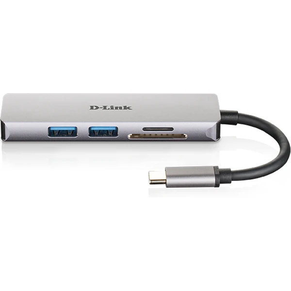 D-Link 5v1 USB-C Hub + čítačka kariet strieborný - USB huby - Obrázok H1KK000K01