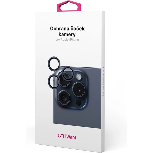 iWant ochrana šošoviek na kameru iPhone 15 Pro/15 Pro Max modrá - Ochranné fólie a sklo - Obrázok H1P1000O01