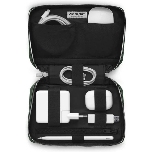 Woolnut kožený Tech Organizér tmavo zelený - Organizéry - Obrázok H1Q4000701