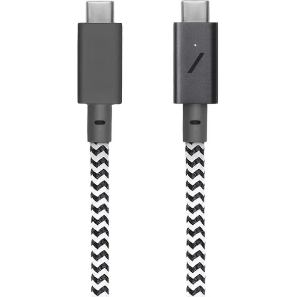 Native Union Belt Cable Pro USB-C 240W nabíjací kábel, 2,4m, čierny/biely - Káble - Obrázok H1Y1000701