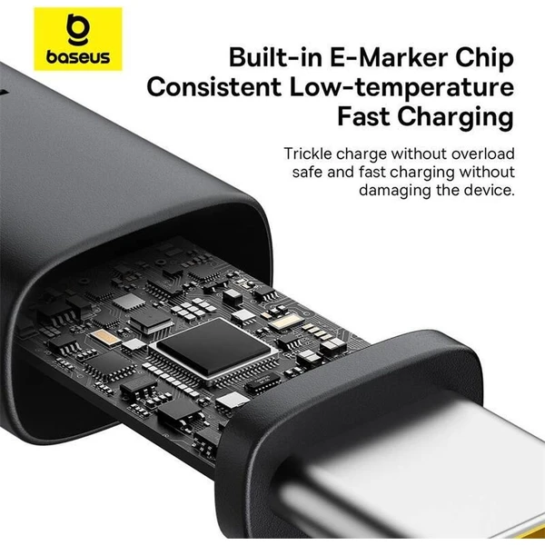 Baseus Dura USB-C/USB-C napájací kábel 100W 1m červeno/čierny - Káble a redukcie - Obrázok H22R000K01