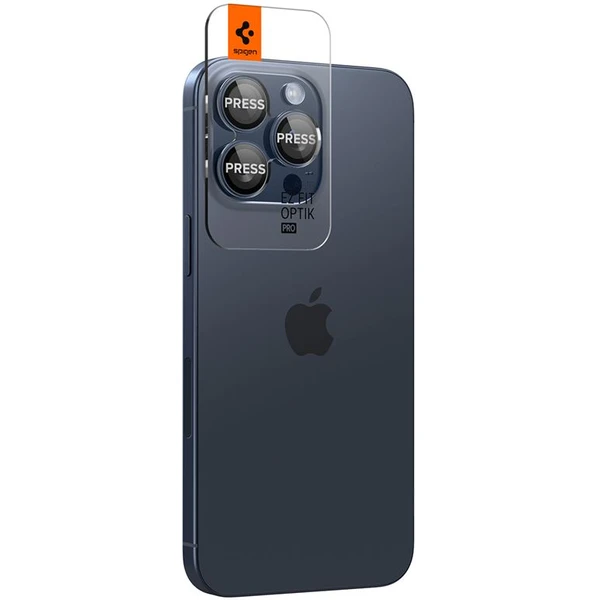 Spigen Glass tR EZ Fit Optik Pro 2 Pack sada skiel iPhone 17-15 Pro/17-15 Pro Max modrý titán - Ochranné fólie a sklo - Obrázok H276000N01