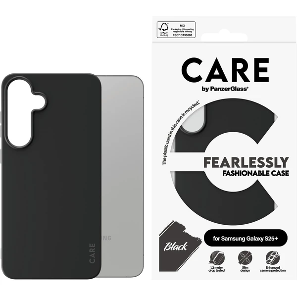 PanzerGlass® CARE kryt Samsung Galaxy S25+ Fearlessly čierny - Puzdra - Obrázok H2FC000J01