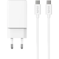 Epico UltraBoost EA30 45W GaN sieťový adaptér s 1,2 m USB-C na USB-C káblom biely - Nabíjačky