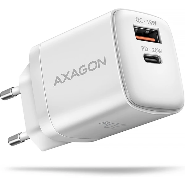 AXAGON ACU-PQ20W nabíjačka do siete 2x port 20W biela - Nabíjačky - Hlavný obrázok