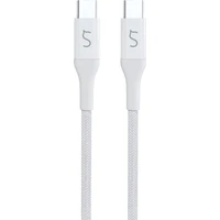 iWant Braided Cable 0.3m USB-C to USB-C - biela - Káble
