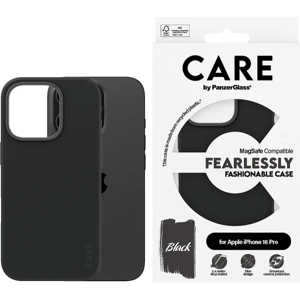 PanzerGlass® CARE kryt Apple iPhone 16 Pro MagSafe Fearlessly čierny - Puzdra - Obrázok H408000P01
