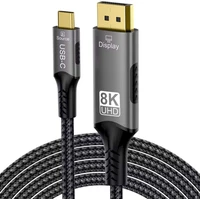PremiumCord USB-C/DisplayPort 1.4 kábel 8K 2m strieborný - Káble a redukcie