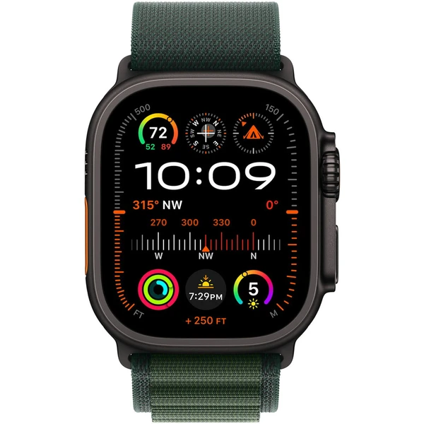 Apple Watch 49/44/45/46mm tmavo zelený alpský ťah s čiernym titánom S - Remienky - Obrázok H469000L01