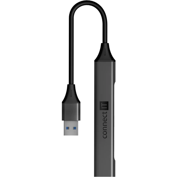 CONNECT IT USB-A hub, (1xUSB-A 3.0, 3xUSB-A 2.0), externý antracitový - USB huby - Obrázok H5N0000P01