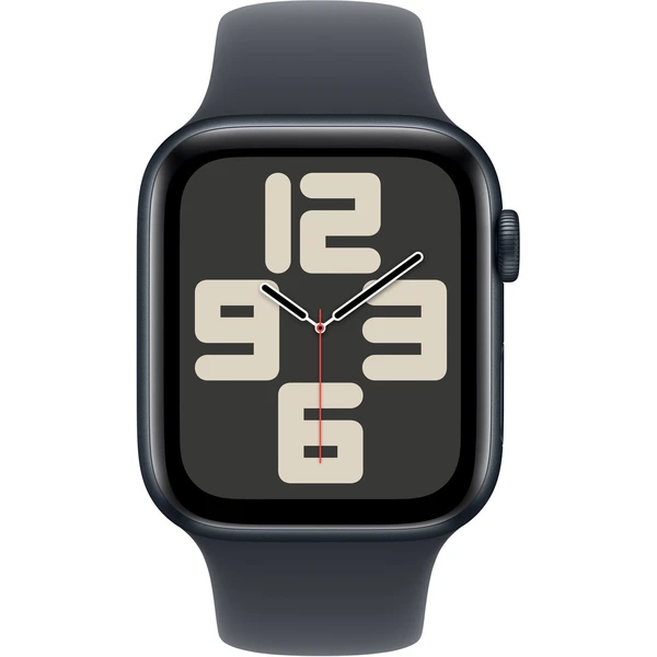 Apple Watch SE (2024) 40mm Temne atramentový hliník s atramentovým športovým remienkom M/L - Inteligentné hodinky - Obrázok H5Q7000K01