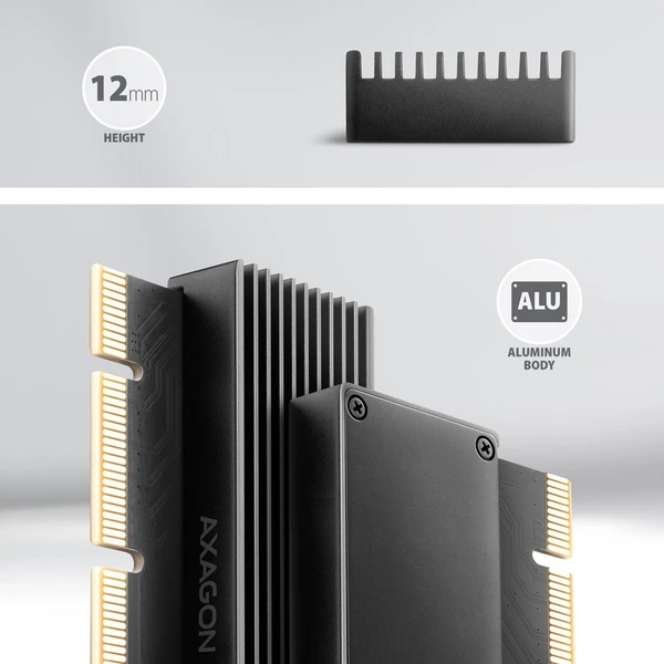 AXAGON PCEM2-XS PCIe x16 M.2 NVMe M-key slot adaptér - Radiče - Obrázok H5W3000L01