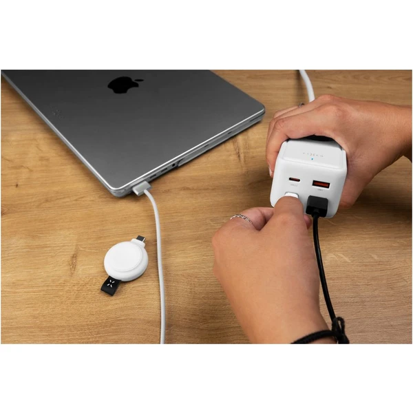 FIXED Charging Strip predlžovací adaptér s USB-C/USB-A, GaN III, 3m, PD 65W, biely - Nabíjačky - Obrázok H6I1000O01