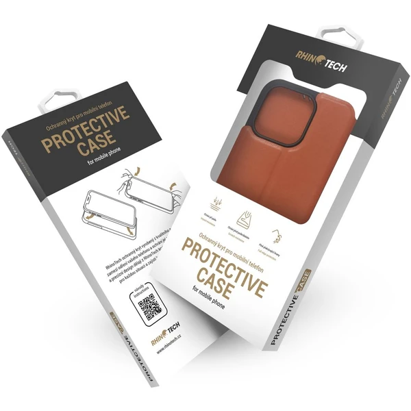 RhinoTech flipové púzdro Eco Case pre Apple iPhone 14 Pre hnedé - Puzdra - Obrázok H6X7000701
