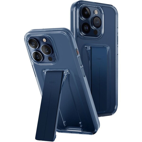 UNIQ Heldro Mount Stand ochranný kryt iPhone 15 Pro Max Ultramarine (tmavomodrý)