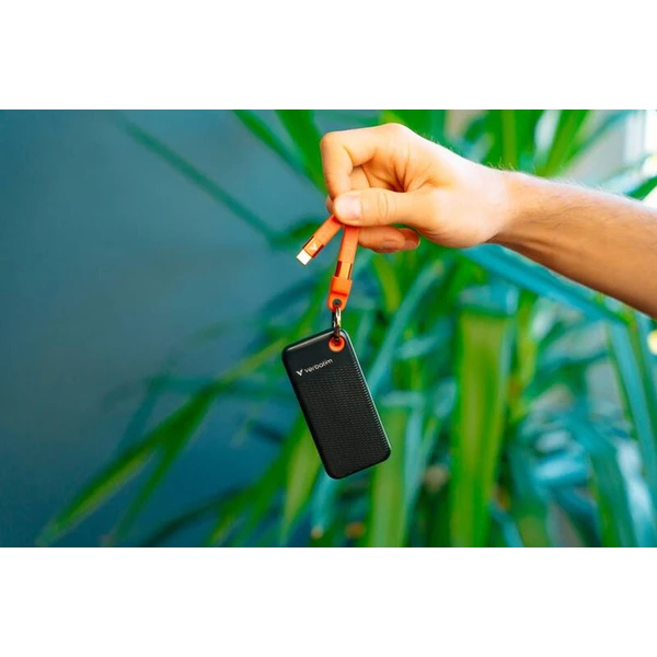 Verbatim Pocket SSD 1TB USB-C čierna/oranžová - SSD - Obrázok H7JD000P01