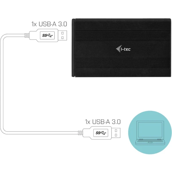 i-tec MYSAFE AluBasic 2,5" USB 3.0 SATA externý box - Externé boxy - Obrázok H7JWE00101