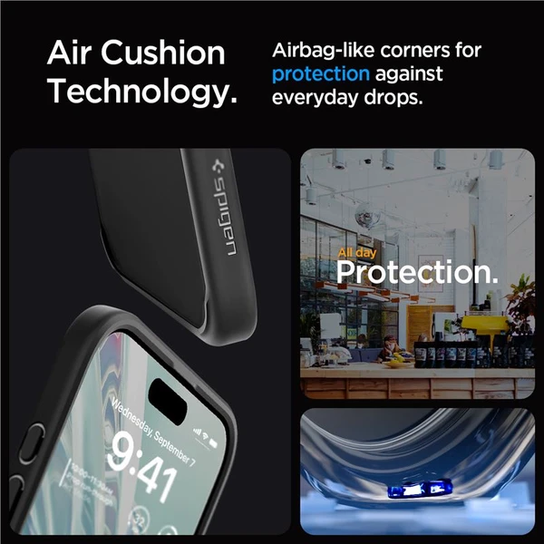 Spigen Crystal Hybrid kryt iPhone 15 Pro matne čierny - Puzdra - Obrázok H7U8000601