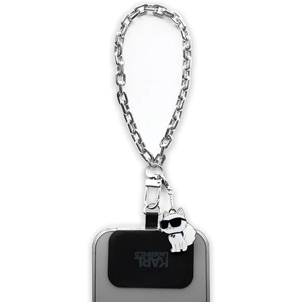 Karl Lagerfeld Strap Wrist Chain Choupette prívesok strieborný - Pútka - Hlavný obrázok