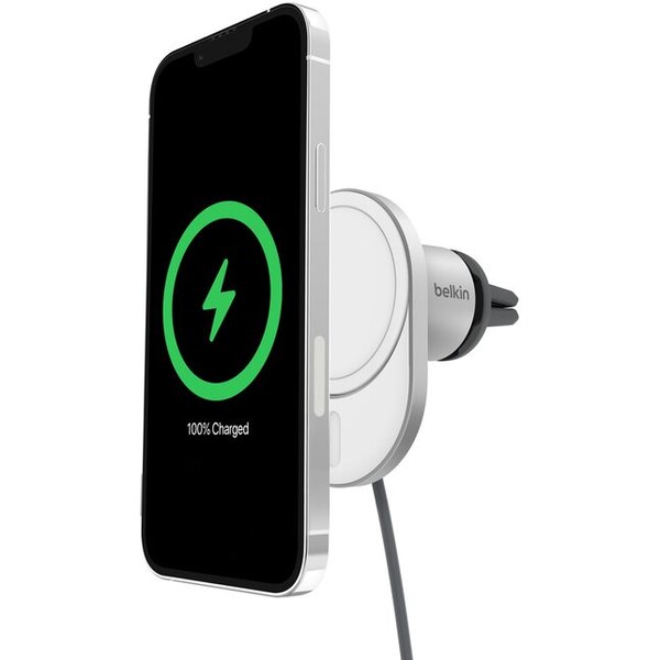 Belkin BOOST CHARGE (Qi2) MagSafe držiak do auta, 15W, sivý