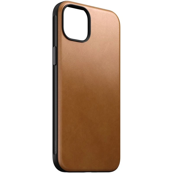 Nomad Modern Leather MagSafe kryt iPhone 15 Plus english tan - Puzdra - Obrázok H8CS100501