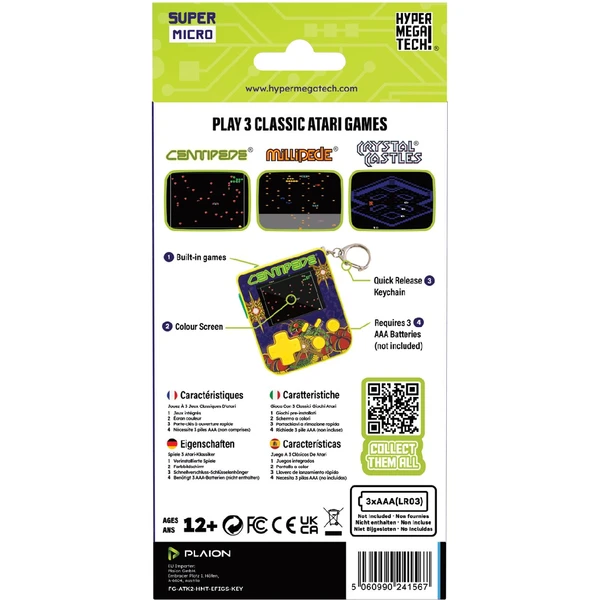 Evercade Super Micro Centipede Keychain Gamer - Retro konzola - Obrázok H95K000K01