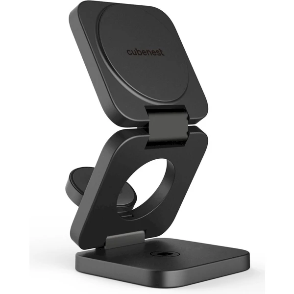 CubeNest E310 Fold 3v1 magnetická bezdrôtová nabíjačka sivá - Nabíjačky - Obrázok H9B3000J01