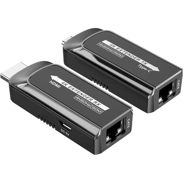 PremiumCord USB-C na HDMI extender cez Cat5e/6/6a 4K@60Hz na 60m - Ostatné - Obrázok H9PF000K01