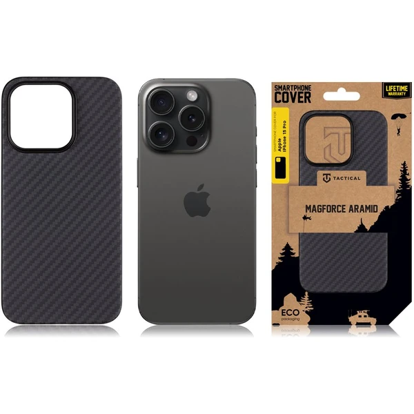 Tactical MagForce Aramid kryt Apple iPhone 15 Pro Black - Puzdra - Obrázok HAS5000701