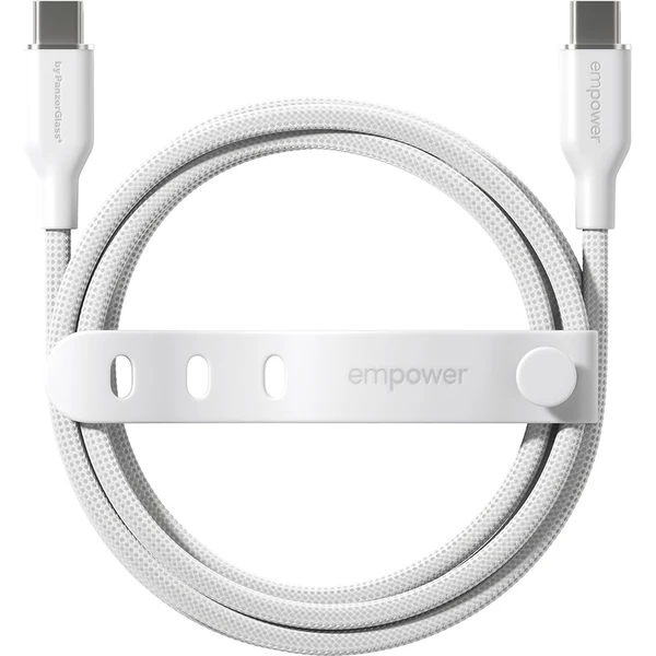 PanzerGlass USB-C/USB-C napájací kábel 60W 2m biely - Káble a redukcie - Obrázok HB3J000K01
