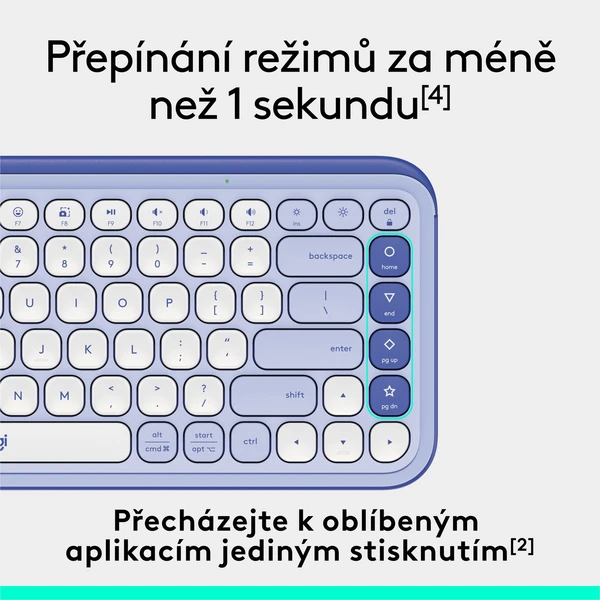 Logitech POP ICON KEYS (US) klávesnica ľaliová - Klávesnice - Obrázok HBU8000O01