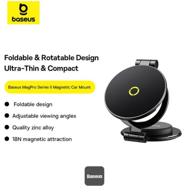 Baseus MagPro Series II držiak do auta s magnetom na palubnú dosku čierny - Držiaky - Obrázok HC9R000K01