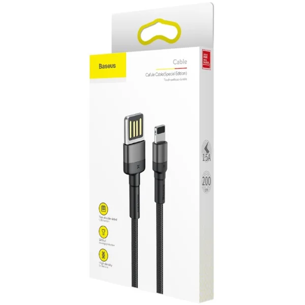 Baseus Cafule obojstranný napájací kábel USB-A/Lightning 2m sivý/čierny - Káble a redukcie - Obrázok HCPIF00101