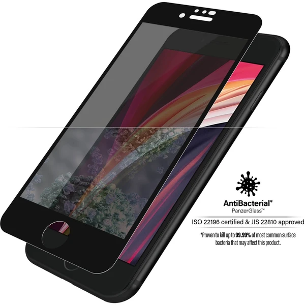 PanzerGlass Edge-to-Edge Privacy Apple iPhone 6/6s/7/8/SE (20/22) čierne - Ochranné fólie a sklo - Obrázok HCQ6000601
