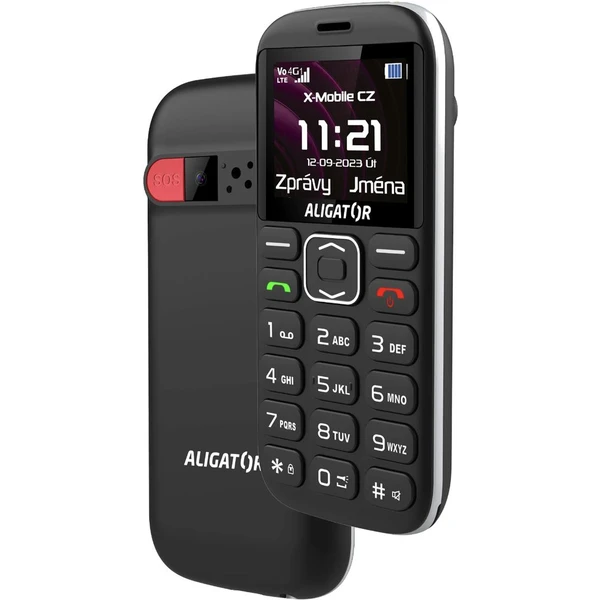Aligator A720 4G Senior + nabíjací stojan čierny - Mobilné telefóny - Obrázok HDP0000L01