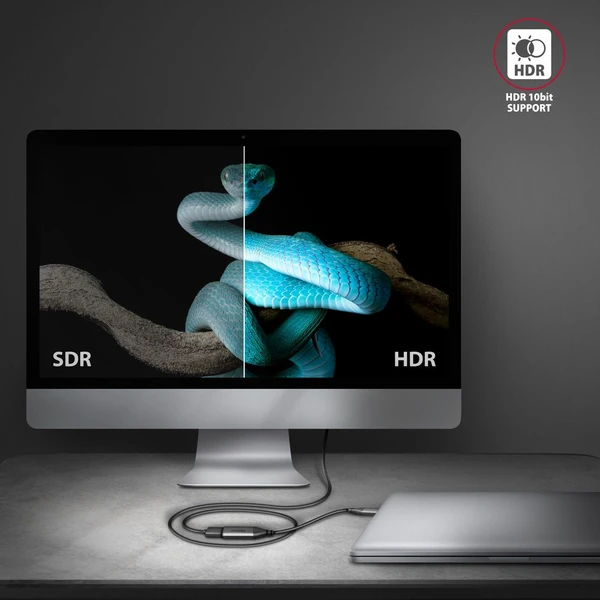 AXAGON USB-C/HDMI redukcia 4K 0,25m čierna - Káble a redukcie - Obrázok HDX3000L01