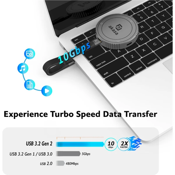 Akasa M.2 PCIe NVMe SSD Alu kryt 10GB/s magnetický - Externé boxy - Obrázok HE4J000K01
