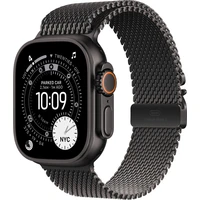 Apple Watch Ultra 3 (2025) 49mm Čierny titán s čiernym titánovým milánskym ťahom S - Inteligentné hodinky