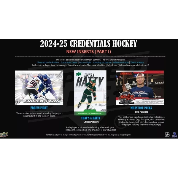 Hokejové karty 2024-25 Upper Deck Credentials Hockey Hobby Balíček - Hokejové karty - Obrázok HFSE000K01
