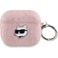 Karl Lagerfeld PU Embossed Choupette Head Puzdro pre AirPods 3 Pink - Puzdra