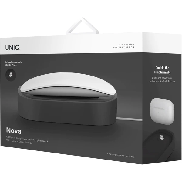 UNIQ Nova Compact dokovacia stanica pre Apple Magic Mouse tmavo šedá - Dokovacie stanice - Obrázok HHM6000601