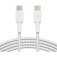 Belkin BOOST Charge opletený USB-C/USB-C napájací kábel 60W 2m biely - Káble a redukcie